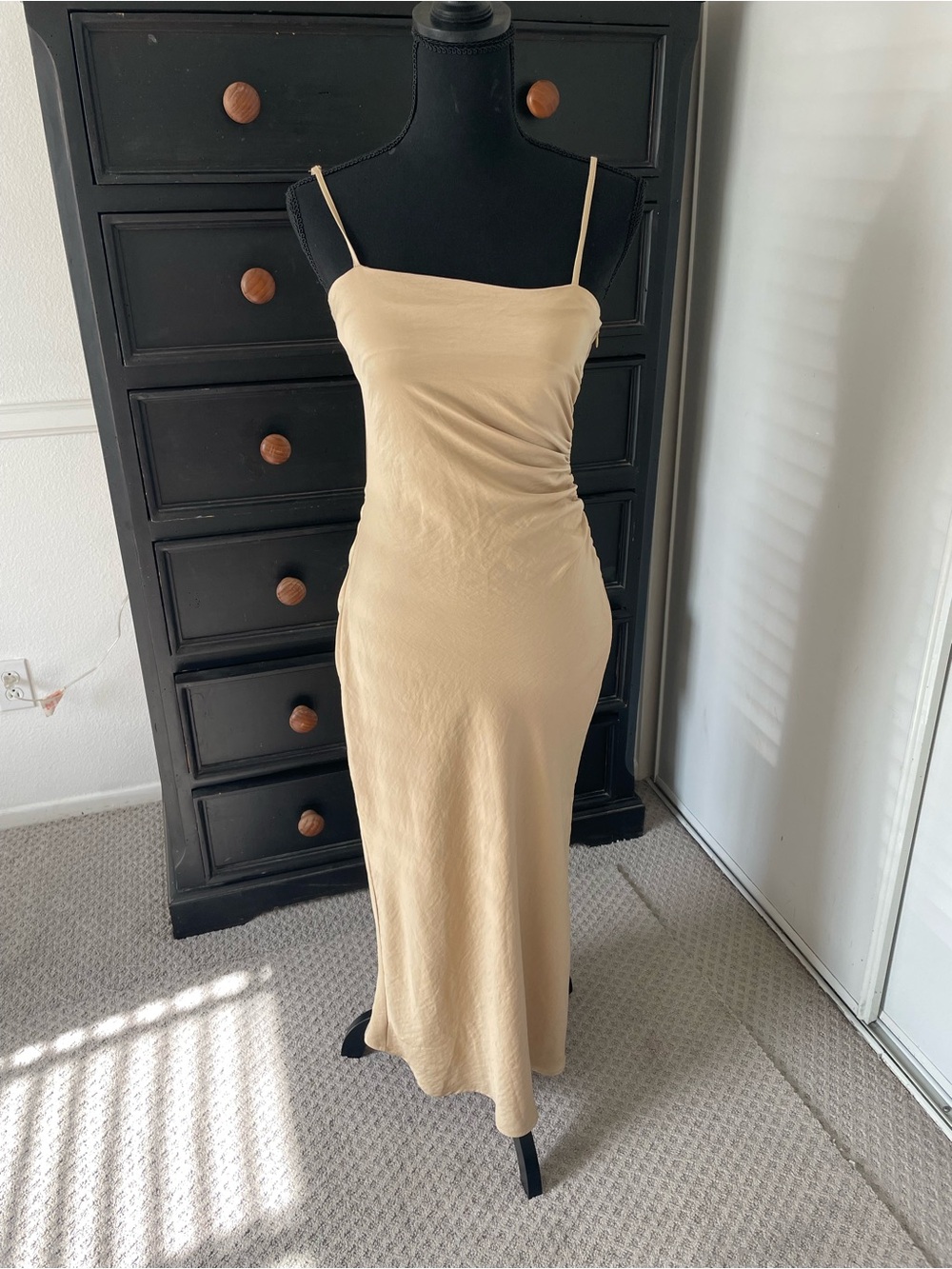 House of Harlow 1960 Strapless Beige Maxi Dress